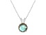 8mm Round Labradorite With Diamond Accents Rhodium Over Sterling Silver Pendant with Chain