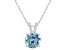 8mm Round Sky Blue Topaz With Diamond Accents Rhodium Over Sterling Silver Pendant with Chain