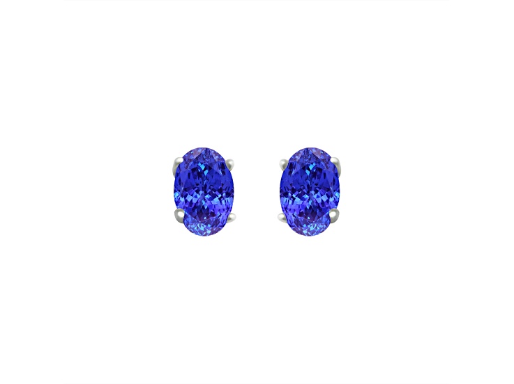 Tanzanite Rhodium Over 14k White Gold Earrings 0.87ctw
