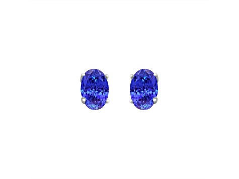 Tanzanite Rhodium Over 14k White Gold Earrings 0.87ctw
