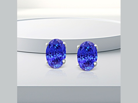 Tanzanite Rhodium Over 14k White Gold Earrings 0.87ctw