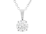 Certified White Lab-Grown Diamond F/VS1 14k White Gold Solitaire Pendant 1.10ct