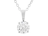 14k White Gold 1.10ct Round White IGI Certified Lab-Grown Diamond Solitaire Pendant F/VS1