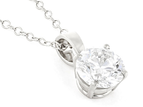 14k White Gold 1.10ct Round White IGI Certified Lab-Grown Diamond Solitaire Pendant F/VS1