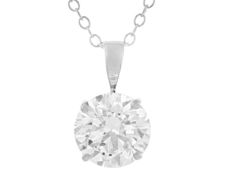 14k White Gold 2.00ctw Round White IGI Certified Lab-Grown Diamond Solitaire Pendant F/VS1