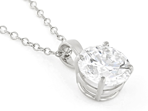 Certified White Lab-Grown Diamond F/VS1 14k White Gold Solitaire Pendant 2.00ct