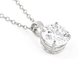 14k White Gold 2.00ctw Round White IGI Certified Lab-Grown Diamond Solitaire Pendant F/VS1