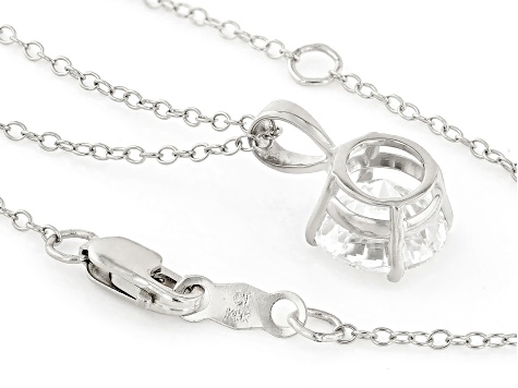 Certified White Lab-Grown Diamond F/VS1 14k White Gold Solitaire Pendant 2.00ct