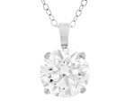 Certified White Lab-Grown Diamond F/VS1 14k White Gold Solitaire Pendant 3.00ct