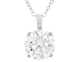 14k White Gold 3.00ct Round White IGI Certified Lab-Grown Diamond Solitaire Pendant F/VS1