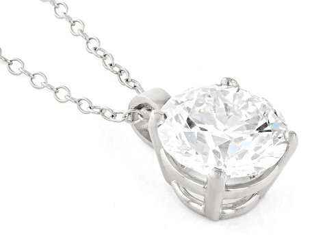 14k White Gold 3.00ct Round White IGI Certified Lab-Grown Diamond Solitaire Pendant F/VS1