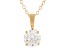 14k Yellow Gold 1.10ctw Round White IGI Certified Lab-Grown Diamond Solitaire Pendant F/VS1