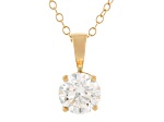 Certified White Lab-Grown Diamond F/VS1 14k Yellow Gold Solitaire Pendant 1.10ct