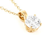 14k Yellow Gold 1.10ct Round White IGI Certified Lab-Grown Diamond Solitaire Pendant F/VS1