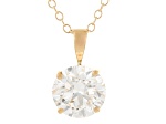 Certified White Lab-Grown Diamond F/VS1 14k Yellow Gold Solitaire Pendant 2.00ct