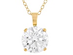 Certified White Lab-Grown Diamond F/VS1 14k Yellow Gold Solitaire Pendant 3.00ct