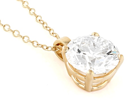 14k Yellow Gold 3.00ctw Round White IGI Certified Lab-Grown Diamond Solitaire Pendant F/VS1