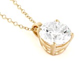 14k Yellow Gold 3.00ctw Round White IGI Certified Lab-Grown Diamond Solitaire Pendant F/VS1