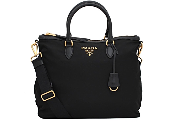 【PRADA】NYLON TOTE BAG Prada Black Tessuto Nylon Tote Bag – Rediscover Vintage