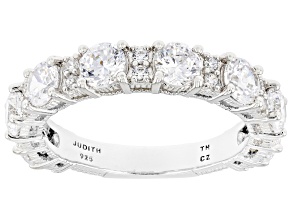 Judith Ripka 5.40ctw Bella Luce® Diamond Simulant Rhodium Over Sterling Silver Band Ring