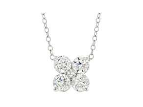 White Lab-Grown Diamond 14k White Gold Necklace 1.00ctw