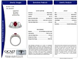 Oval Red Ruby and White Diamond Platinum Ring. 2.72 CTW