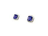 Tanzanite and Diamond 14K White Gold Earrings