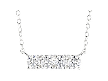 Picture of White Lab-Grown Diamond 14kt White Gold 4-Stone Horizontal Necklace 0.60ctw