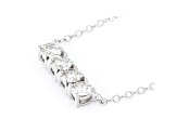 White Lab-Grown Diamond 14kt White Gold 4-Stone Horizontal Necklace 0.60ctw