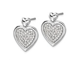 Rhodium Over 14k White Gold Diamond Fancy Heart Stud Earrings