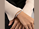 White Cubic Zirconia Platinum Over Sterling Silver Tennis Bracelet 17.50ctw