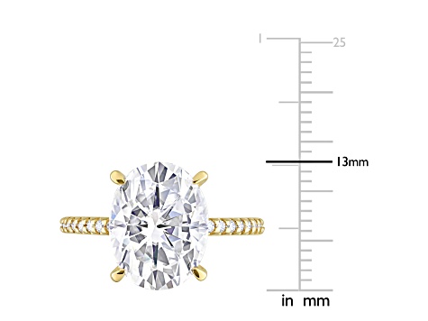 4 7/8 CT DEW Created Moissanite Engagement Ring in 10K Yellow Gold