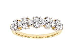 White Lab-Grown Diamond 14k Yellow Gold Band Ring 1.00ctw