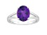 10x8mm Oval Amethyst Rhodium Over Sterling Silver Ring