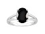 10x8mm Oval Black Onyx Rhodium Over Sterling Silver Ring