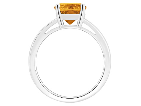 10x8mm Oval Citrine Rhodium Over Sterling Silver Ring