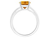 10x8mm Oval Citrine Rhodium Over Sterling Silver Ring