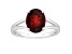 10x8mm Oval Garnet Rhodium Over Sterling Silver Ring