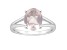 10x8mm Oval Rose Quartz Rhodium Over Sterling Silver Ring