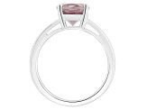 10x8mm Oval Rose Quartz Rhodium Over Sterling Silver Ring