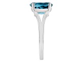 10x8mm Oval London Blue Topaz Rhodium Over Sterling Silver Ring