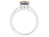 10x8mm Oval Mystic Topaz Rhodium Over Sterling Silver Ring