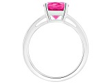 10x8mm Oval Pink Topaz Rhodium Over Sterling Silver Ring