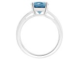 10x8mm Oval Sky Blue Topaz Rhodium Over Sterling Silver Ring