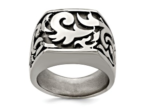 Titanium Casted Design Signet Ring