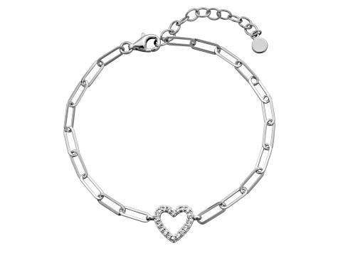 White Cubic Zirconia Rhodium Over Sterling Silver Bracelet (0.330 ctw DEW)