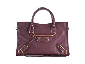 Balenciaga City Prune Purple Goat Leather Small Shoulder Bag