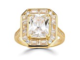 Rachel Zoe 14K Yellow Gold Over Sterling Silver Radiant Cut Cubic Zirconia Cocktail Ring
