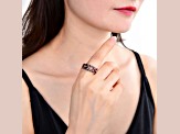 Marquise Garnet and White Topaz Sterling Silver Floral Ring, 2.44ctw