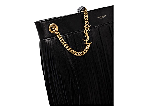 Saint Laurent Grace Black Tassel Leather Hobo Shoulder Bag